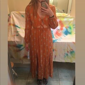 Floral slit maxi dress